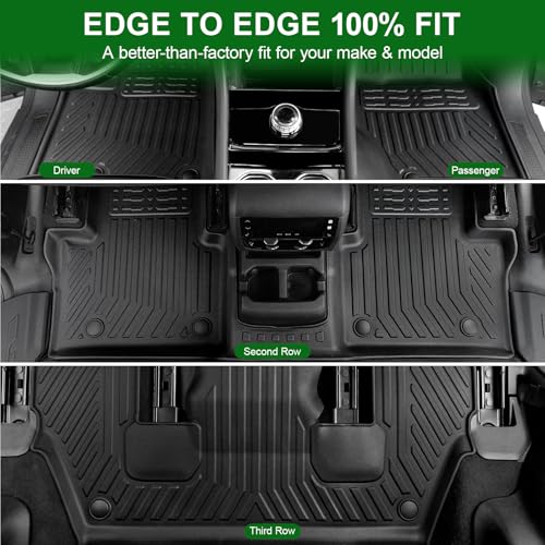 Floor Mats for 2021-2026 Jeep Grand Cherokee L (6-Seater w/o 2nd Row Center Armrest Only), TPE All Weather Durable Floor Liners for Jeep Grand Cherokee L Accessories - size: 2021–2026 | For Jeep Grand Cherokee L