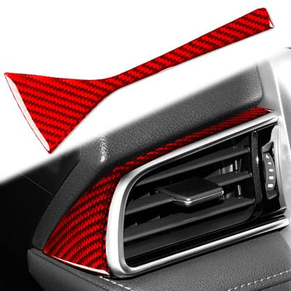 Durable Carbon Fiber Car Driver Side A/C Vents Trim Compatible with Toyota Camry 2018-2024 2019 2020 2021 2022 2023 Accessories Cover Interior Sticker Red - color: Main Driver's Air Vent