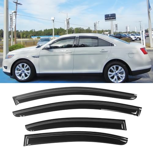 94194 Sunproof Waterproof Side Window Wind Deflector, 4pcs Protective Replacements Rain Guards Set, Window Visor fit for 2010-2018 Ford Taurus - size: 2010-2018 Taurus