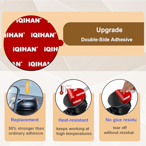 Extra Strong Adhesive Sticker Pads for Car Phone Mounts - 6pcs Double-Sided Very High Bond Circle Tape, 80mm (3.15") Round Sticky Replacement for Suction Cup Itmes Car Dashboard Dash Camera GPS