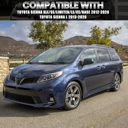 Compatible with 2012-2020 Toyota Sienna Left Side Mirror Cover Cap, Blue Driver Side Clip-on Mirror Cap Replacement Without Turn Signal Light Replaces for 87945-08021-J0 - color: Left Blue