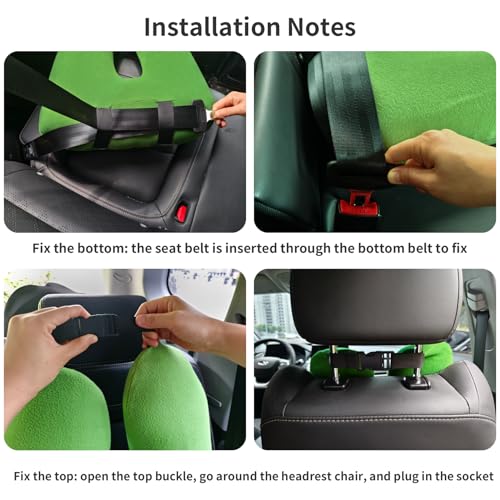 FHSGGP Travel Pillow Car Pillow Kid Car Sleeping The Sleeping Aid for Adults and Kids on Road Trips Sponge Kids Travel Pillow Provides Body and Head Support Sage Green - color: D-sage Green