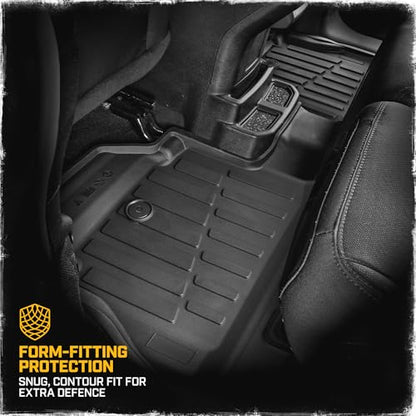 Cat® JustFit™ 3D Floor Mats for Jeep Wrangler JL 2018–2026 Custom Fit All Weather Floor Liners, Heavy Duty Rubber Mats for Jeep Wrangler Unlimited (Not for PHEV or JK) Accessories for Full Protection - style: Jeep Wrangler 4WD (2018-2026)