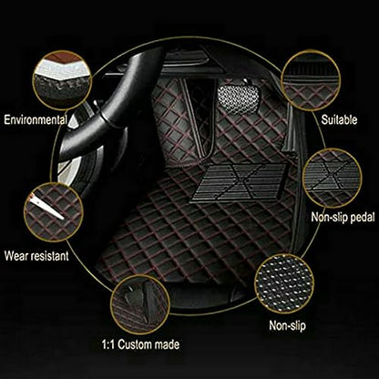 Customized Personalized Car Mats - All Weather Men's and Women's Floor mats Suitable for 99% of vehiclesPads Protection Non-Slip Leather Floor Liners (Black) - color: black 3D