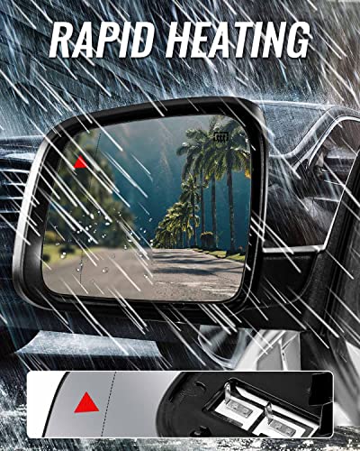 Driver Side Mirror Glass Heated With Blind Spot Detection & Power Heated Fit for Jeep Grand Cherokee Dodge Durango 2011-2021, Left Rearview Mirror Lens with Holder - size: Driver Side