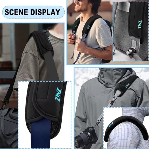 ZINZ 2-Pack Universal Shoulder Pad with Ultra Thick Cushion for Bag Luggage Bag Crossbody, Plus Long & Anti-Slip & Breathable,Black - color: Black