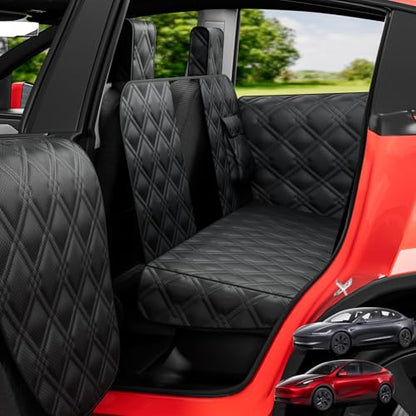 Dog Car Seat Cover For Back Seat Compatible With Tesla Model Y/3 - Pet Travel Hammock For Suv - Pets Backseat Covers For Car Seats -Waterproof Cars Seat Extender Protector Dogs with Headrest Protector - size: Tesla Dog Car Seat - Standard