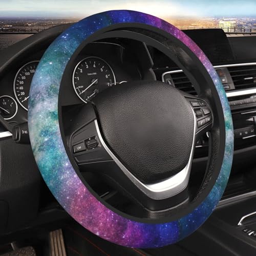 Space Galaxy Print Elastic Steering Wheel Cover Universal 15 Inch - color: 1