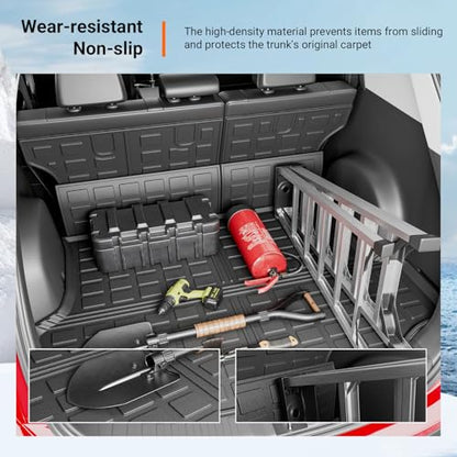 powoq Cargo Mat Compatible with 2013 2014 2015 2016 2017 2018 Toyota RAV4 Cargo Liner Backrest Mat TPE All Weather Replacement for Toyota RAV4 Accessories (Trunk Mat+Backrest Mats) - size: Compatible With Toyota Rav4 | 2013-2018