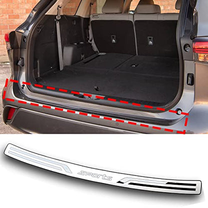 Car Stainless Steel Rear Bumper Protector, for Toyota Highlander 2015-2021 Accessories, Auto Parts Tailgate Back Trunk Door Sill Cover Scuff Plate Strip Guard Protection