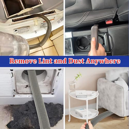 Dryer Vent Lint Vacuum Atttachments Kit and Crevice Tool for Dyson Gen 5 V15 V12 V11 V10 V8 V7 Detect Outsize Slim Absolute Cyclone Vacuum Cleaner Nozzle Flexible Dryer Lint Remove Hose Cleaner Kit - style: Dryer Hose Kit Gray
