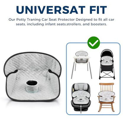 2 Pack Car Potty Training Seat Protector, Waterproof Toddler Carseat Potty Training Cover, Piddle Pads & Liners for Baby,Washable Non-Slip Leak-Proof Potty Pee Protector (Gray) - color: Gray