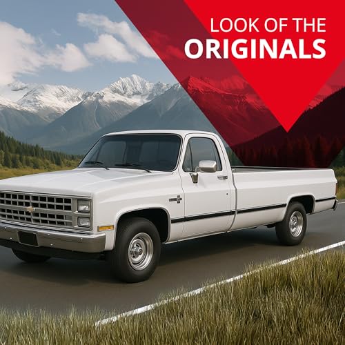 All-Fit Automotive Replacement SB - Square Body Side Molding (2.25") – OEM Grade Black Chrome Trim fits 1973–1987 Chevy C10 Trucks, Silverado, GMC Pickup & Suburban – Easy Install Truck Accessories - style: Square Body Trim Black (73-87)