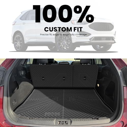 LASFIT Floor Mats&Cargo Backrest Mat for Ford Edge 2015-2024,Costom Fit All Weather Protection TPE Easy Clean Floor Liners, Keep Your Car Trunk Clean and Tidy,1pcs. - style: 10) Edge| 15-24 | Cargo&Seatback