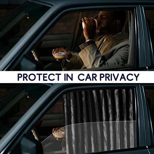 ZATOOTO Car Side Window Sun Shades - Front Privacy Magneic Black 2 Pcs Automotive Covers - Sunshades Curtain Prevent Glare and UV Rays for Baby - color: Black Faux Silk Louvered–Front 2PCS