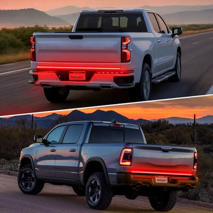 Nilight Truck Tailgate Light Strip 60" Quad Row 648 LED Strip with Red Running Brake Lights White Reverse Lamp Amber Turn Signals - color: 60" Tailgate Light Strip Quad Row