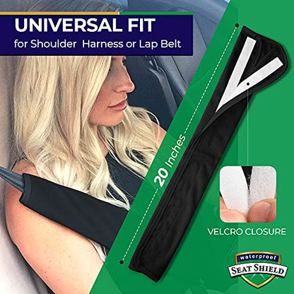 Seatbelt Covers - Comfort Removable Car Seat Belt Cover for Women, Men, Kids - color: Black