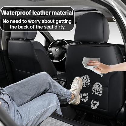 Car Seat Cover Full Set, Universal Car Seat Cover for Cars, Black and Gray, with Lumbar Support, Premium Artificial Leather, Waterproof and Easy to Clean, Airbag Compatible - color: Black & Gray