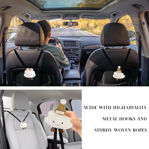 2 Pieces Cloud-Shaped Car Seat Hooks | Universal Vehicle Organizer for Sport & Regular Seats | Bag, Purse, Grocery, and Umbrella Holder | Interior Accessories
