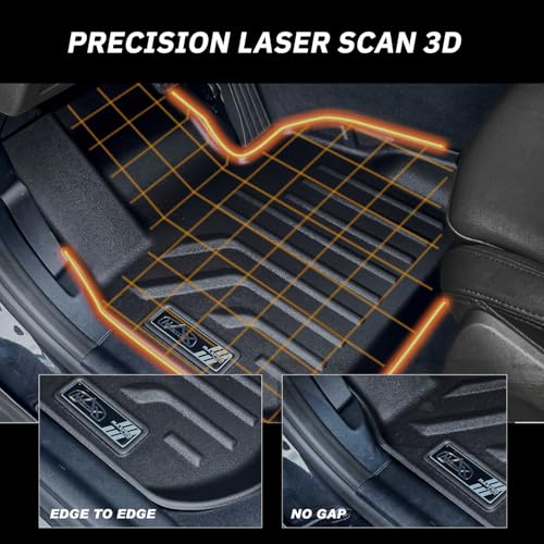 Premium MAXPRO Floor Mats for 2023-2025 Honda Pilot | 3-Row Complete Set | Car Floor Mat All Weather Waterproof TPE Floor Liners | Custom Fit Automotive Floor Mats Honda Accessories Car Mats Full Set - size: Complete 3 Row