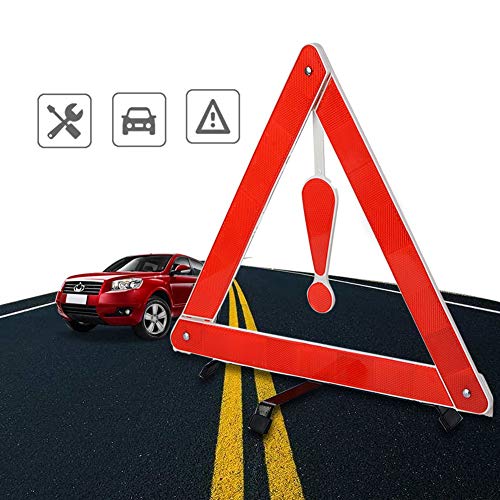 Triangle Reflector,Universal Foldable Emergency Car Truck Van Warning Triangle Signs Road Safety Reflective Exclamation Point Sign Triangle Warning Kit Tool with Carrying Case (5 Pack) - size: 5 Pack