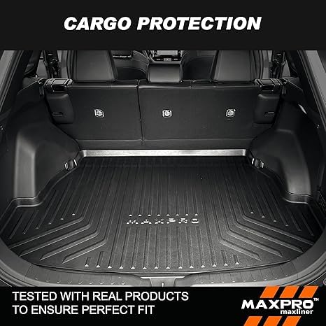 Premium MAXPRO Floor Mats for 2019-2025 Toyota RAV4 | Custom Fit TPE Floor Liners 1st 2nd Row & Cargo Mat Seat Back Protector | All Weather Waterproof Heavy Duty Car Mats RAV4 Accessories Full Set - size: 2019-2025 Toyota Rav4 Complete Set