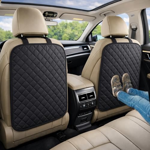 SAVUK 2 Pack Car Back Seat Cover and Organizer Protector from Dirt Scratches Mud Universal Fit All Automotive Model Vehicle Type Waterproof Durable Preventing the Impact of Children Step Kick 17"x25"