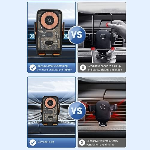 Cuifati Car Charger Stand, Transparent Style, 360 Rotatable Bracket, Touch Phone Holder Mount (C10)