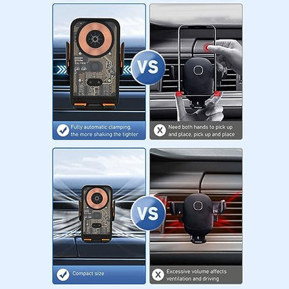 Cuifati Car Charger Stand, Transparent Style, 360 Rotatable Bracket, Touch Phone Holder Mount (C10)