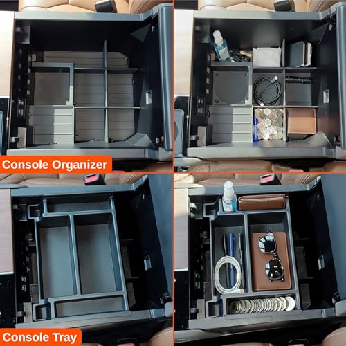 Vehicle OCD - Center Console Divider and Tray Organizer for Toyota Tundra (2022-2026) / Sequoia (2023-2026) – Made in USA - NOT compatible with center console safe - SLX513 - size: 2022-2026, style: Boxed Set
