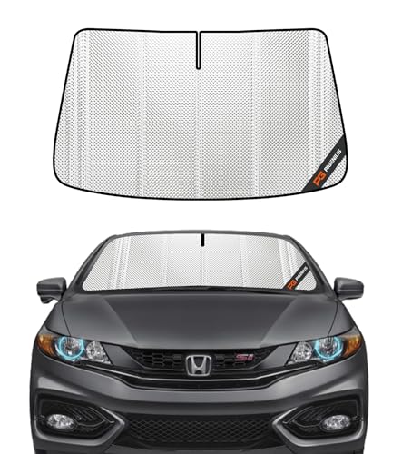 Pigenius Windshield Sun Shade for Honda Civic Sedan 2012-2015. Full Coverage Rearview Mirror Shade for Ultimate Protection - color: Silver, size: 2012-2015 Sedan