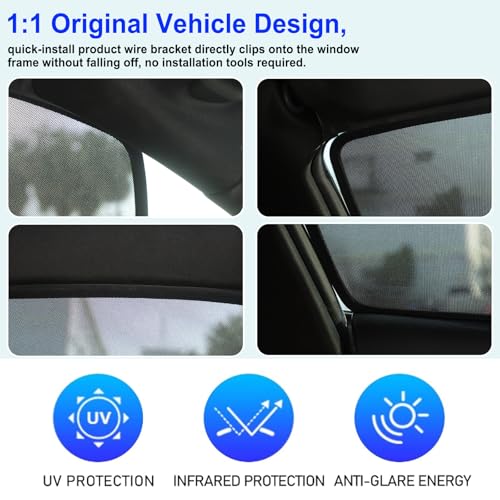 Car Side Window Shades for Corvette C8 2020-2024 Sun Shade Heat Insulation Strong-Light Blocking&UV Protection Privacy Essential Interior for Baby,Car Camping and Napping Curtains (2PCS)