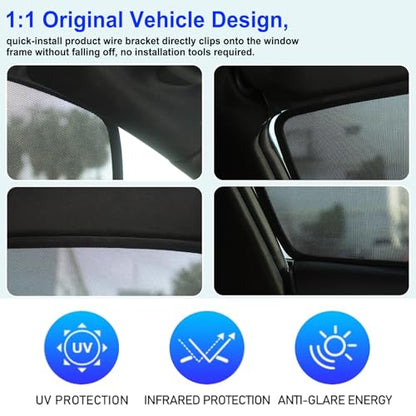 Car Side Window Shades for Corvette C8 2020-2024 Sun Shade Heat Insulation Strong-Light Blocking&UV Protection Privacy Essential Interior for Baby,Car Camping and Napping Curtains (2PCS)