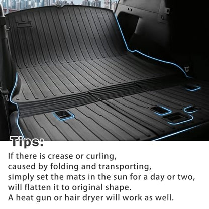KUST Custom Fit Trunk Mat for 2020-2024 2025 Tesla Model Y Accessories 5 Seater (Not for 7 Seat or Juniper) Cargo Mat Liner Back Seat Protector All Weather Protection Black - style: Model Y 2020-2025 │ Trunk + Backrest Mat
