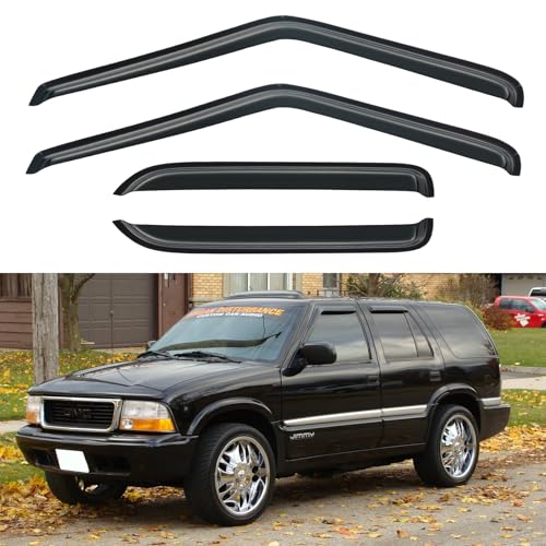 Window Visors Rain Guards Shield for 1995-2005 Chevy S10 Blazer/GMC S15 Jimmy, Out-Channel Window Vent Wind Deflectors Visors Shades for 1998-2001 GMC Envoy, 1996-2001 Oldsmobile Bravada - size: 1995-2005 Chevrolet S10 Blazer