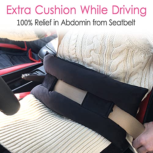 Hysterectomy Pillow Abdominal Post Surgery Pillows with Pocket Comfort for Ice Heat Packs Tummy Tuck Belly Incision Recovery Seatbelt Gifts Women Patients (Black) - color: Black
