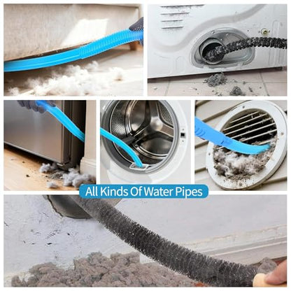 Dryer Vent Cleaner Kit - Universal Vacuum Hose Attachment & Lint Brush, Effectively Clean Clogged Dryer Ducts, Fit Most Vacuums for Dryer, Refrigerator Coils & Behind Appliances