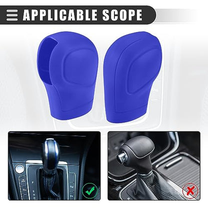 Motoforti Universal Car Gear Shift Cover Comfortable Handbrake Shifter Cover, Anti-Slip, Silicone, Dark Blue, 2 Pcs - color: Dark Blue