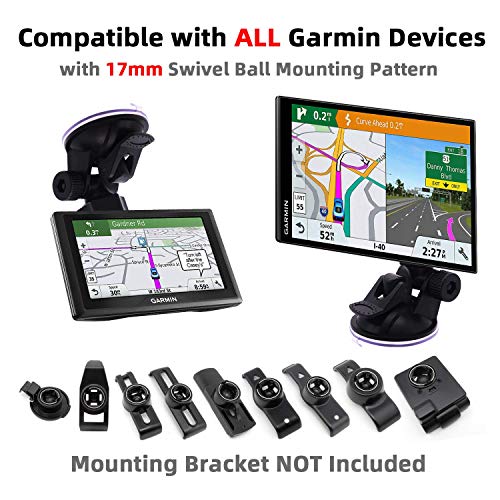 Suction Cup Mount for Garmin Dash Cam Mini/Mini 2/Min 3 30 35 45 46 55 56 65W 66W 67W X110 X210 X310/Speak Plus & Nuvi GPS - 4 Ball Head - size: Suction Cup Mount