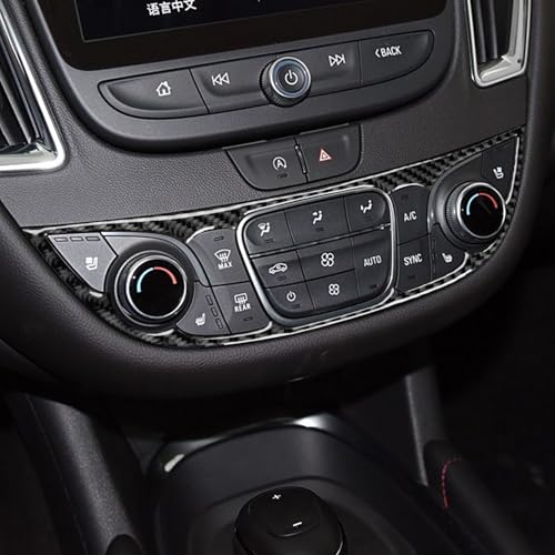 Black Carbon Fiber Compatible with Chevy/Chevrolet Malibu 2016-2025 2017 2018 2019 2020 2021 2022 2023 2024 Accessories Car Dash Climate Panel Cover Interior Trim Sticker Decal -A - color: Central Control Frame -a