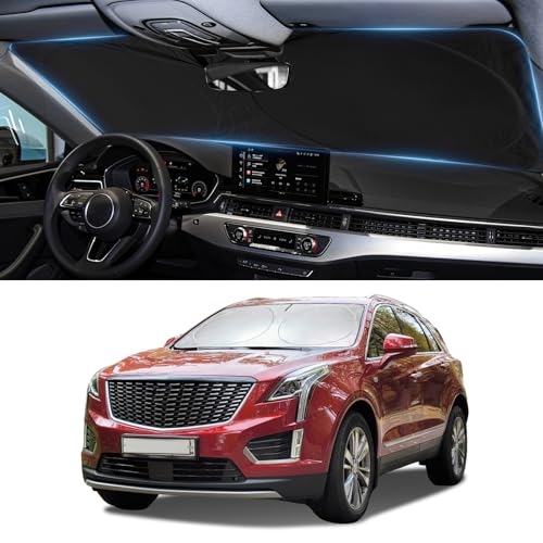 Sun Shade for XT4 Windshield Sunshade Custom Fit Cadillac XT4 2019-2024 2025 Foldable Front Window Cover UV Bloker Sun Visor Sunscreen Protector Keep Car Cool - size: Fit Cadillac XT4 19-26