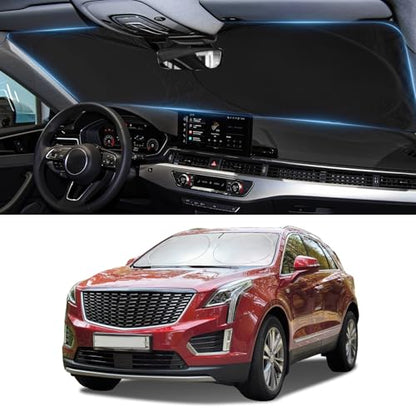 Sun Shade for XT4 Windshield Sunshade Custom Fit Cadillac XT4 2019-2024 2025 Foldable Front Window Cover UV Bloker Sun Visor Sunscreen Protector Keep Car Cool - size: Fit Cadillac XT4 19-26