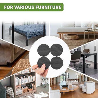 Non Slip Furniture Pads 16 PCS 2'' Round - Anti Slip Furniture Pads - Self Adhesive Rubber Feet Furniture Feet - Chair Leg Floor Protectors - Keep Furniture in Place - size: Round 2 inch 16PACK
