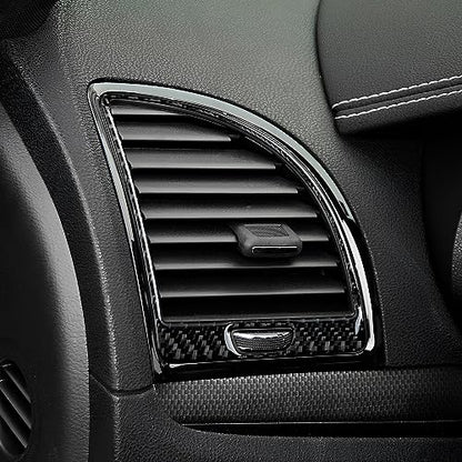 Car Air Vent Outlet Cover Decals for 2011 2012 2013 2014 Chrysler 300 / 300C / 300S / Limited/Base Accessories Carbon Fiber Interior Stickers - color: Air Vent Outlet，2011-2014