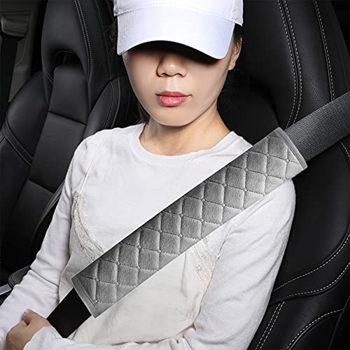 HighnessHwoo Extra Long Seatbelt Covers for Adults Kids Women & Men, Soft Car Seat Belt Strap Cushion for Sedan, SUV, Trucks, Shoulder Neck Chest Protector Pads, Auto Accessories, 2pcs, Gray, 10.5in - color: Gray, size: 10.5in - 2pcs