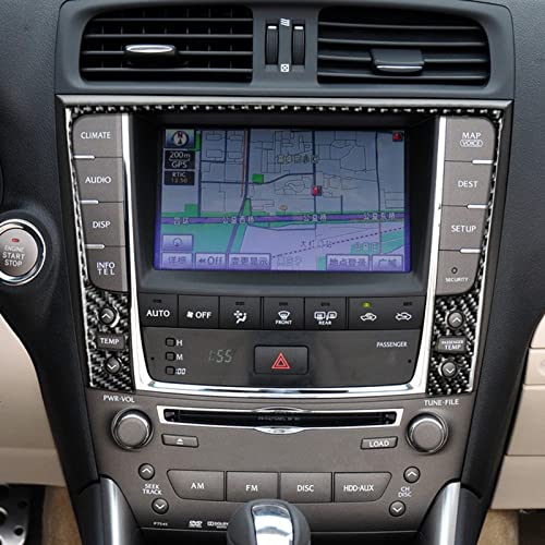 NVCNX Real Premium Carbon Fiber for Lexus IS250 IS 250 IS350 2009-2013 / IS250C IS350C 2010-2015 2011 2012 2013 2014 Accessories Car Dash Navigation Screen Frame Cover Interior Trim Sticker Decal 1PC - color: 09-13 Navigation Panel - B