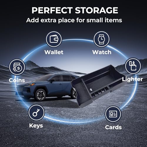 Center Console Organizer Tray Storage Box for Toyota RAV4 2026, Interior Accessories Armrest Insert Tray Storage Box for 2026 RAV 4, Black - style: 12) Fits for Toyota RAV4 2026