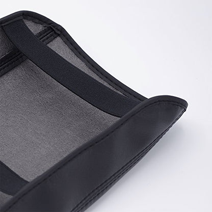 Car Center Console Cover Fit for Chevy Equinox 2018-2023 Waterproof Anti-Scratch Microfiber Leather Armrest Box Pad Protector, Black with Black Stitches