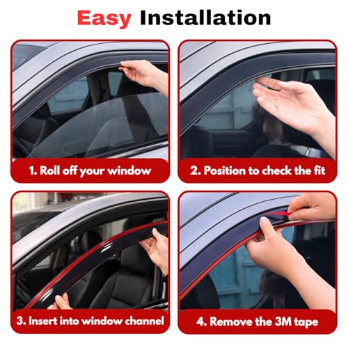 KPY Rain Guards Fit for 2000-2004 Dodge Dakota Quad Cab, in-Channel Window Visors Vent Wind Deflectors 4PC, Truck Accessories for 00-04 Dakota (Crew Cab Only) - size: 2000-2004 Dakota Quad Cab (In-Channel)