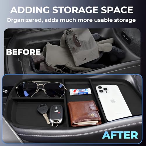 Lower Center Console Organizer Storage Tray for Mercedes Benz EQS 450+ 400 580 AMG SUV/EQE 350 350+ 500, Interior Accessories Insert Storage Tray for 2026 2025 2024 2023 EQS/EQE, Black - style: 1) Fits for 2023-2026 EQS/EQE, Lower